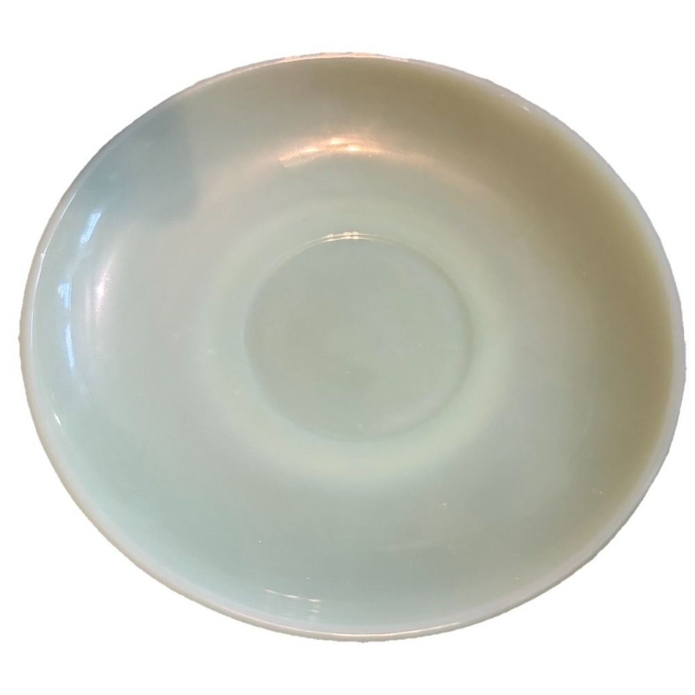 Vtg Fire-King Jadeite Saucer 6" Anchor Hocking Oven Glass USA Green Milk Glass